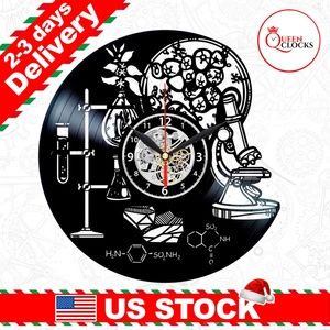 Science Vinyl Clock Chemistry Decor Biology Gifts